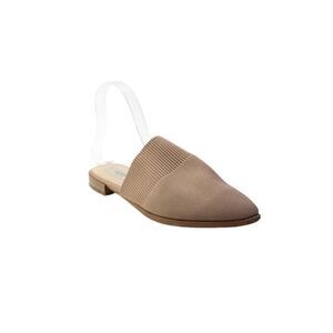 Steven Womens Stretch Knit Pointed Toe Slide On Flats Mules Beige Size 7.5